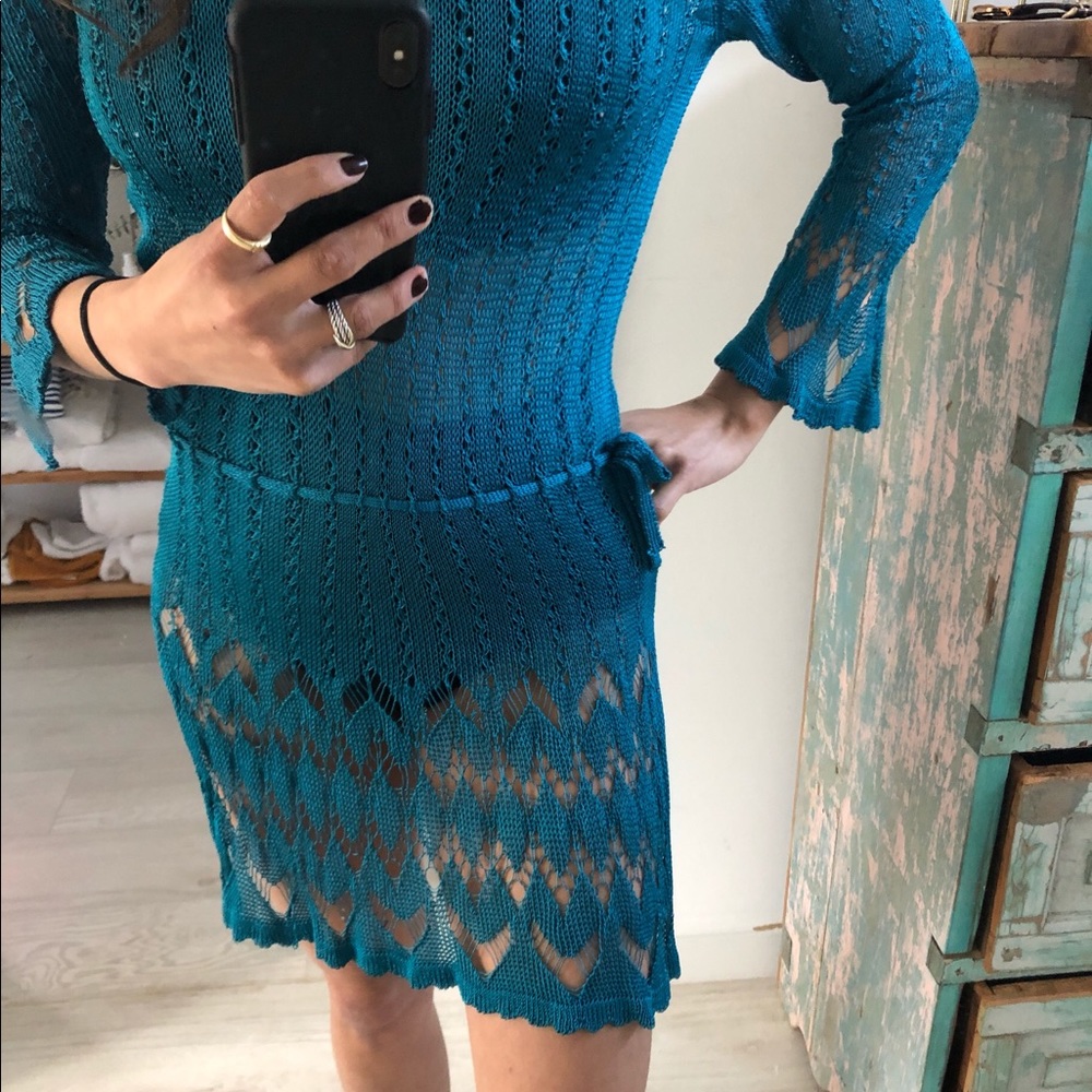 Blue crochet dress